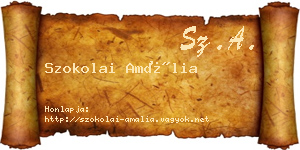 Szokolai Amália névjegykártya