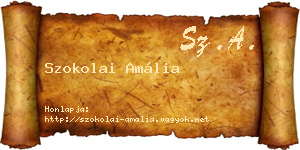 Szokolai Amália névjegykártya